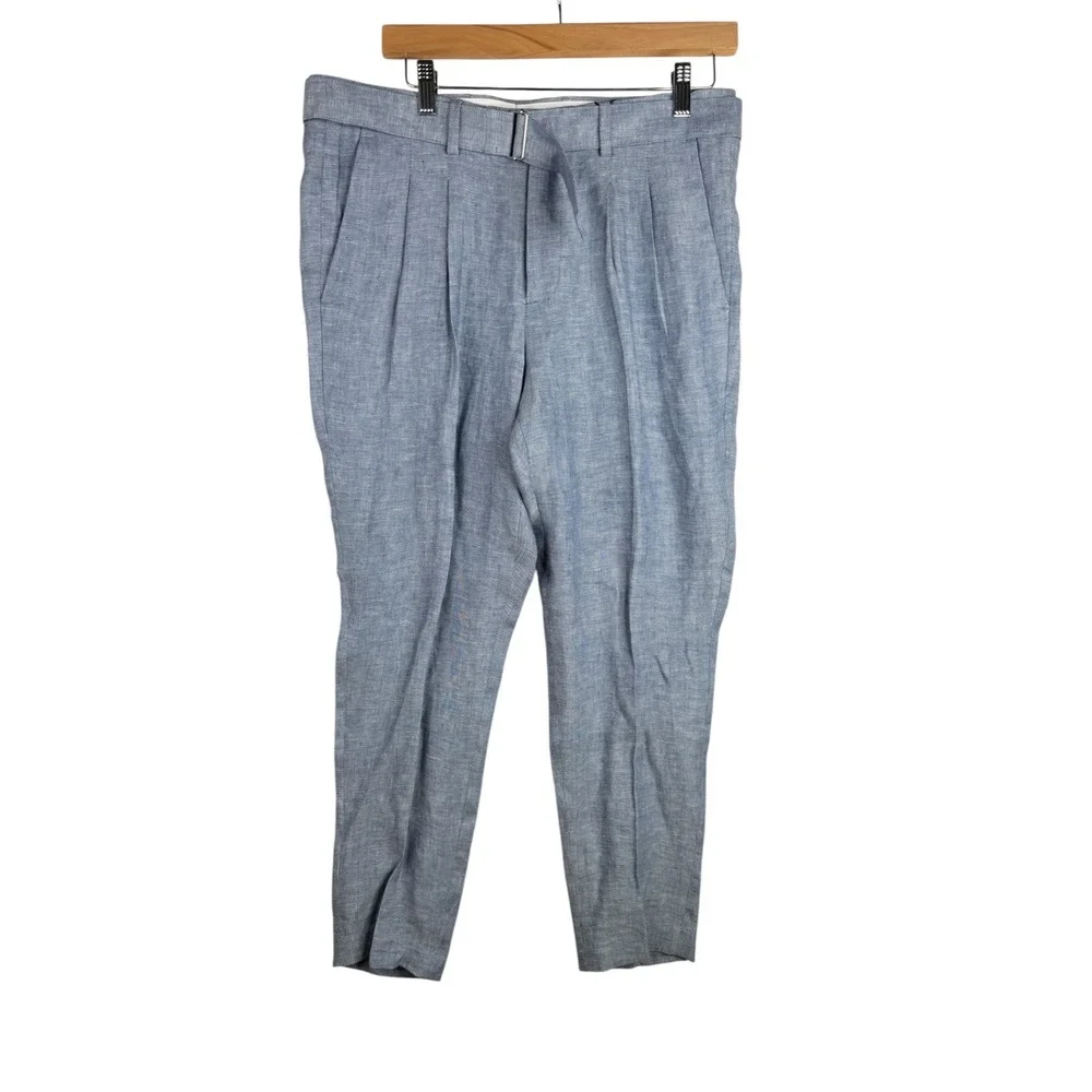 New Express Men's Cropped Removable Belt High Rise Paper bag Pants‎ Size 30 x 32